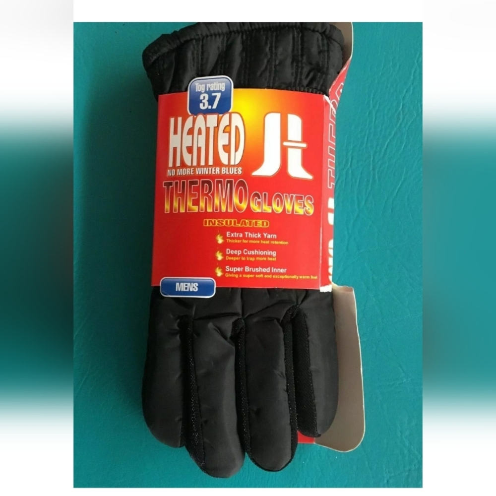 Heated Men's Thermo Gloves 3.7 TOG Rating - Triple Brushed Acrylic Liner Large